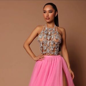 Celeste Embellished Top - Silver